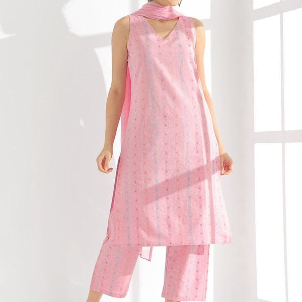 Anouk Ethnic Motifs Printed Regular Pure Cotton Kurta With Trousers & Dupatta - Distacart