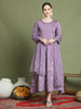 Stylee Lifestyle Purple Muslin Embroidered Gown Style - Distacart