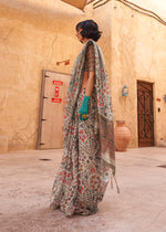 Thumbnail for Monjolika Fashion Stunning Light Grey Colour Printed Tissue Designer Saree - Distacart