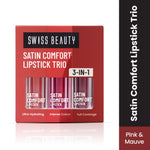 Thumbnail for Swiss Beauty Satin Comfort Lipstick Trio 3-In-1 Combo - Pink And Mauve