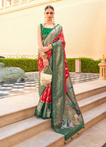 Thumbnail for Monjolika Fashion Crimson Colour Soft Silk Sarees With Traditional Motifs