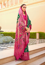 Thumbnail for Monjolika Fashion Dark Green Colour Soft Silk Sarees With Traditional Motifs