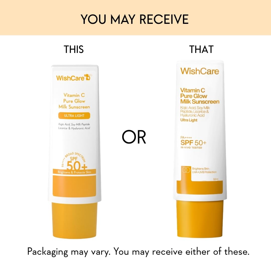 Wishcare Vitamin C Pure Glow Milk Sunscreen SPF 50 - Distacart