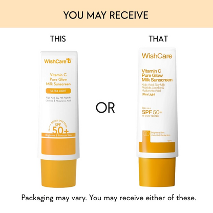 Wishcare Vitamin C Pure Glow Milk Sunscreen SPF 50 - Distacart