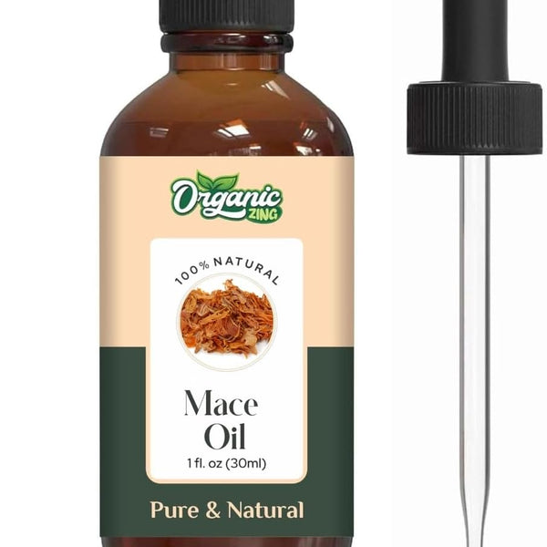 Organic Zing Mace (Myristica Fragrans) Oil | Pure & Natural Essential Oil for Skin Care, Haircare, Aroma & Diffusers - 30ml/1.01fl oz