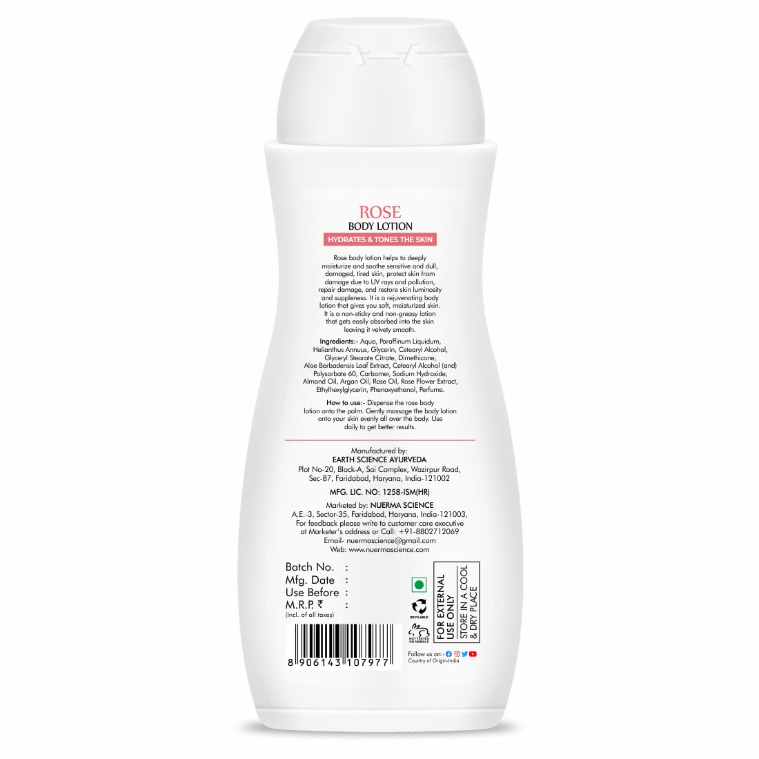 Nuerma Science Rose Body Lotion for Deep Moisturizing, Hydration & Nourishment - Distacart