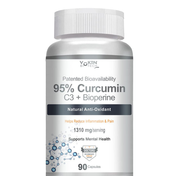 Vokin Biotech Curcumin C3+ Bioperine 1310mg Supports Mental Health (90 Capsules)