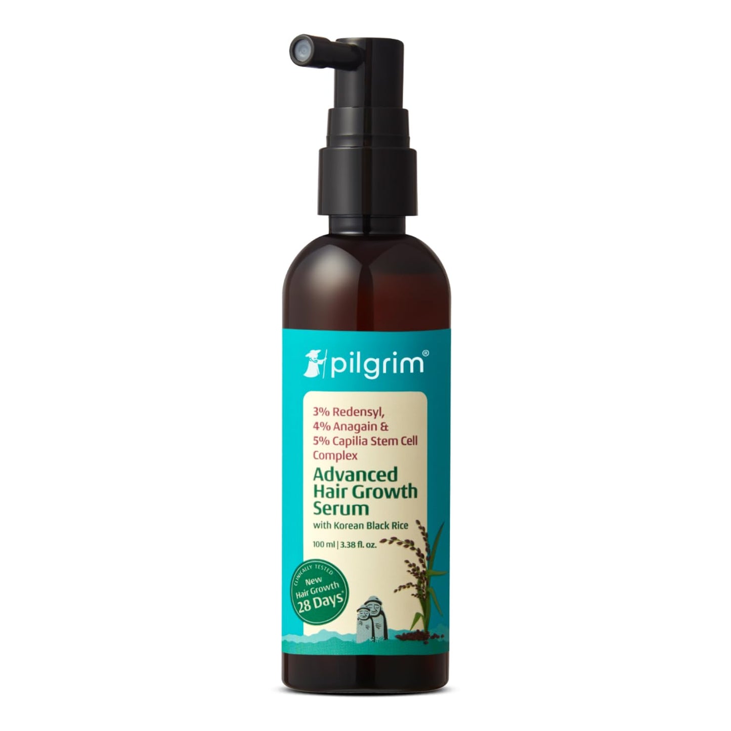 Pilgrim Redensyl 3% + Anagain 4% + 5% Capilia Stem Advanced Hair Growth Serum with Korean Black Rice - Dista