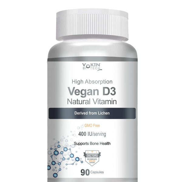 Vokin Biotech Vegan Vitamin D3 - Natural Vitamin – Support Bone Health (90 Capsules)