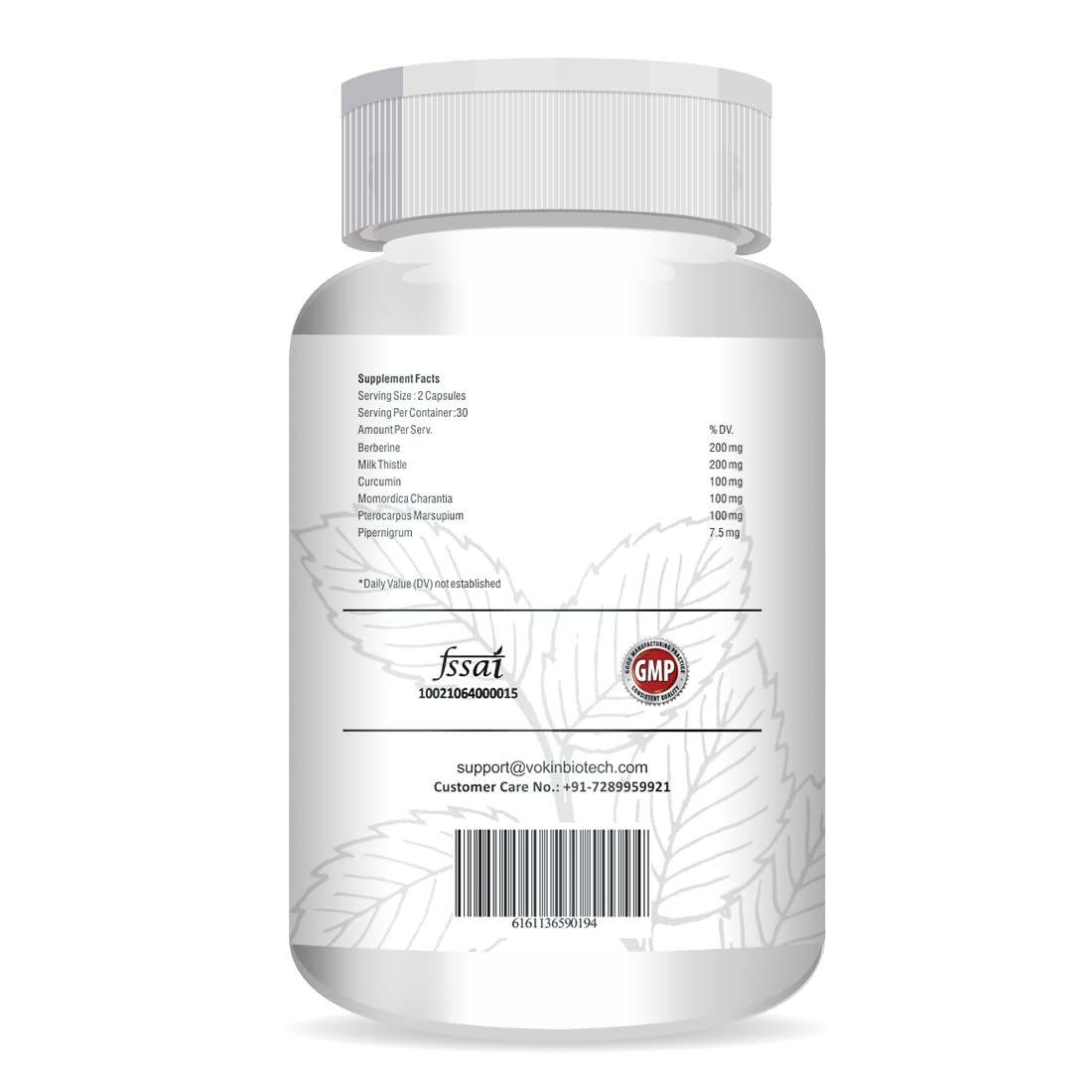 Vokin Biotech Herbal Insulux Plus For Endocrine Health and Sugar Control Berberine 200 mg and Milk Thistle 200 mg Manages Blood Sugar Levels I For Both Men & Women (60 Capsules)