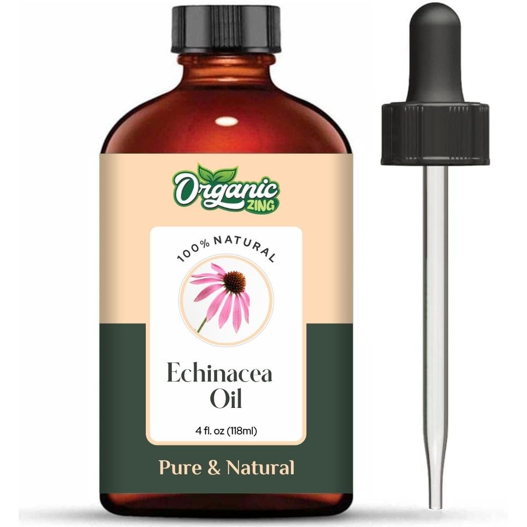 Organic Zing Echinacea (Echinacea angustifolia) Oil | Pure & Natural Carrier Oil for Skincare and Hair Care - Distacart