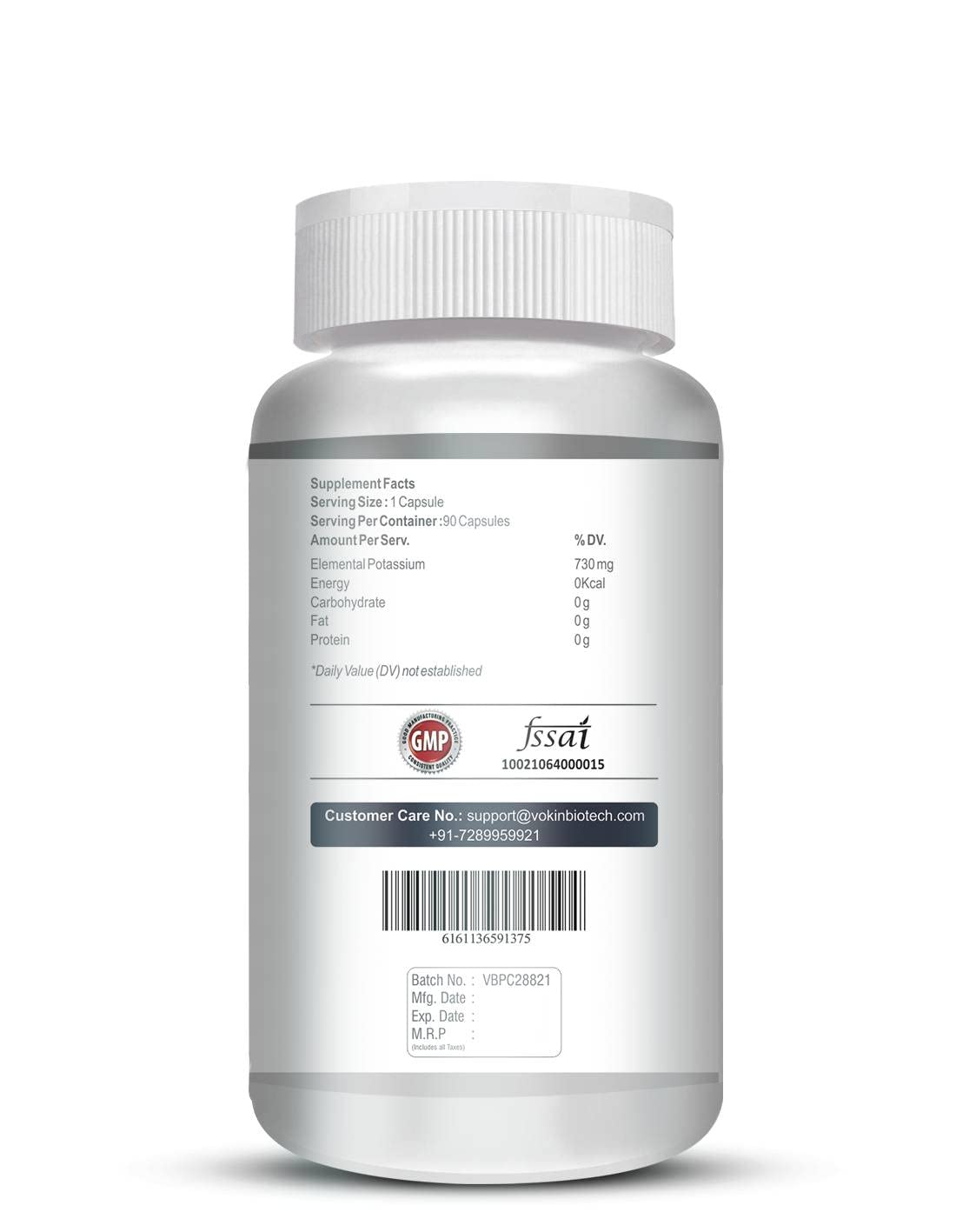 Vokin Biotech Potassium Citrate 730mg Support Nerve, Muscle, Joint & Bone Health (90 Capsules)