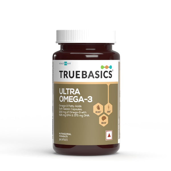 TrueBasics Ultra Omega 3 Fish Oil Capsules for Women & Men - Distacart