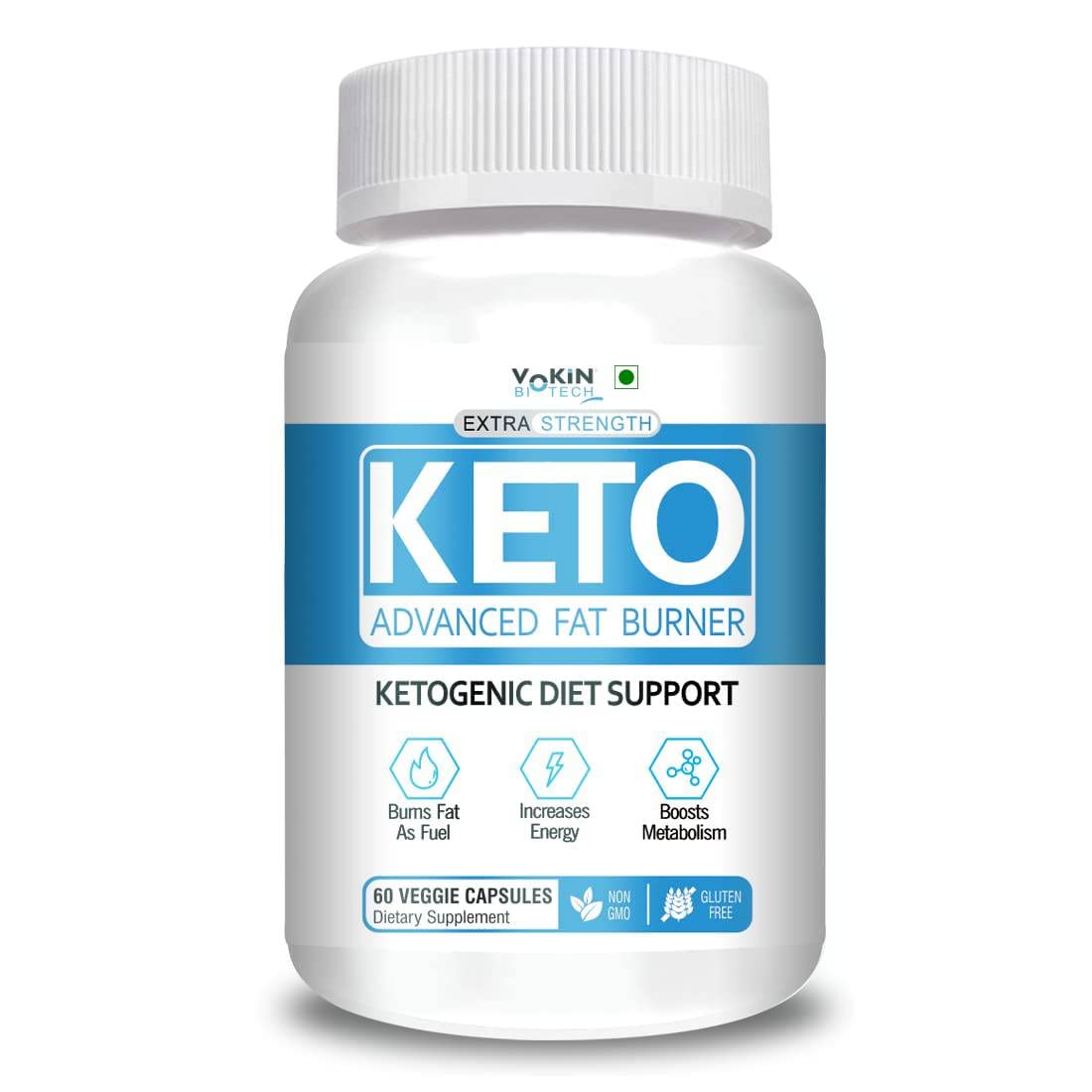 Vokin Biotech Keto Capsules Advance Weight Loss Fat Burner Supplement with (Green Tea + Garcinia Cambogia + Green Coffee) Extract 60 Capsules