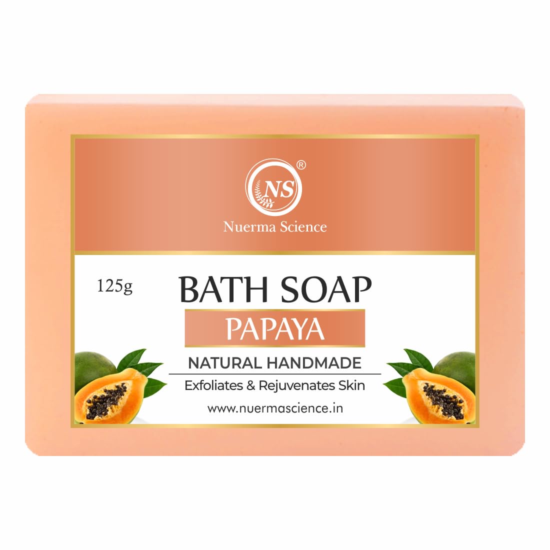 Nuerma Science Papaya Bath Soap | Exfoliates & Rejuvenates Skin - Distacart