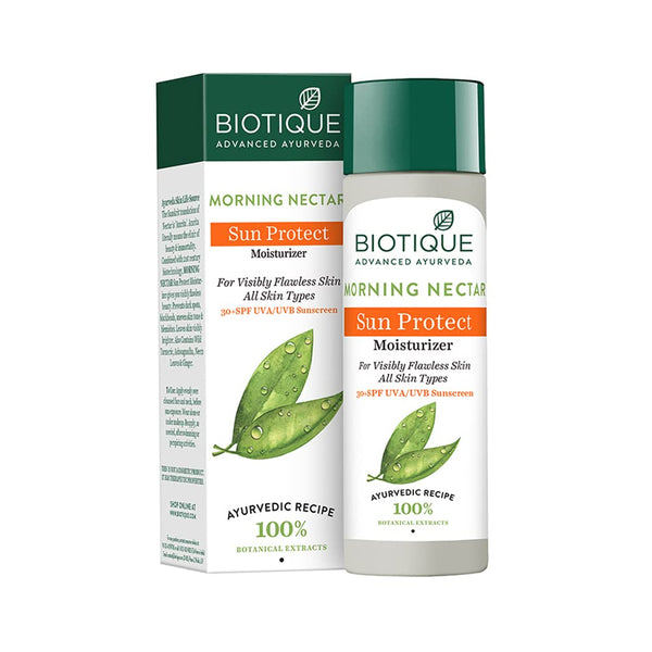 Biotique Advanced Ayurveda Bio Morning Nectar Visibly Flawless Sun Protector 30+SPF UVA/UVB Sunscreen - Distacart