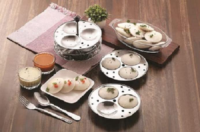 Dynore Stainless Steel Idli Stand Idli Maker 3 x 3 Plates (9 Idli), 9 liter, Silver - Dista