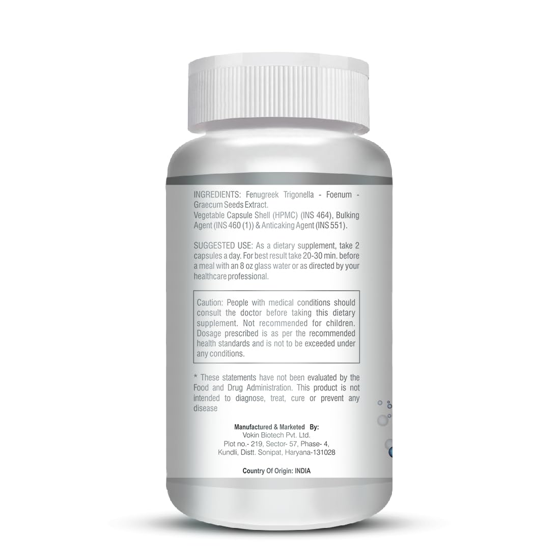 Vokin Biotech Fenugreek Seed Extract Supplement 500mg, Silymarin Extract 300mg Support Healthy Glucose Levels,90 capsules
