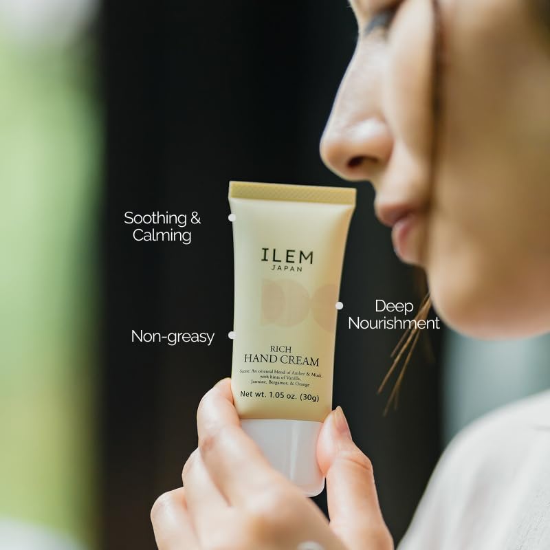 ILEM JAPAN Rich Hand Cream For Men & Women | Best Before Aug 2026 | Hyaluronic Acid & Avocado Oil | For Dry & Rough Hand | All Skin Type Soft Moisturizer Cream - 30g