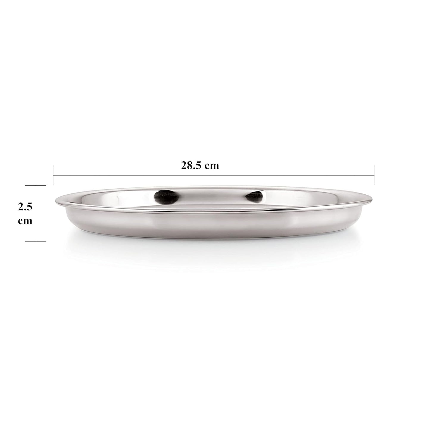 HAZEL Stainless Steel Plate Set for Dinner Launch, Set of 2, 28.5 cm, Medium - Dista