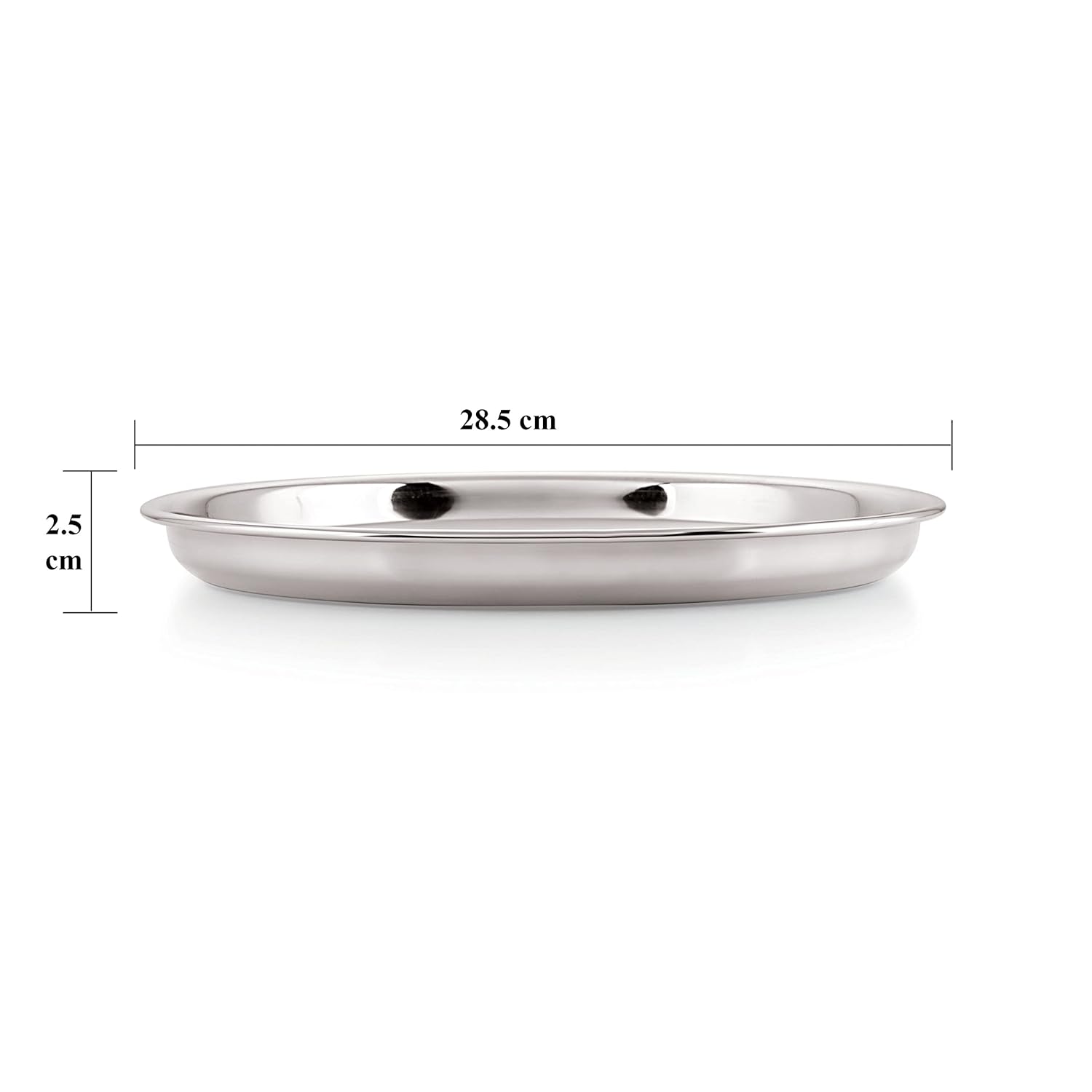 HAZEL Stainless Steel Plate Set for Dinner Launch, Set of 2, 28.5 cm, Medium - Dista