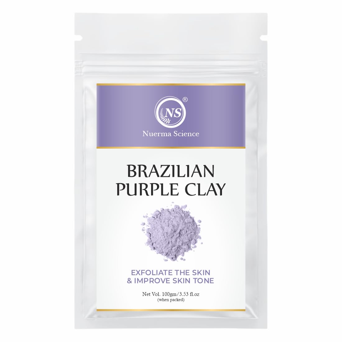 Nuerma Science Brazilian Purple Clay | Exfoliates Skin & Improves Skin Tone - Distacart