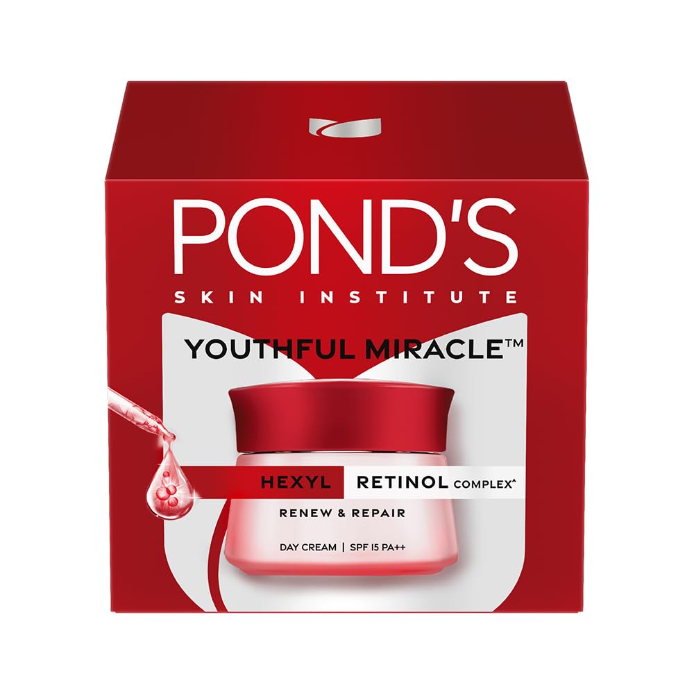 Ponds Youthful Miracle Hexyl Retinol Complex, Renew & Repair Day Cream 50g SPF 15 PA++ - Distacart