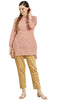Juniper Women's Peach Embroidered Cotton Slub High-Low Tunic - Distacart