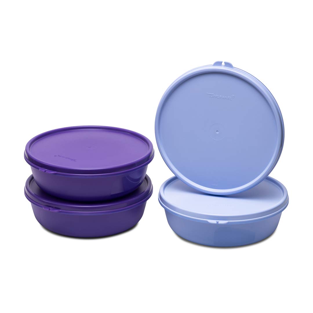 Tupperware. Solid Plastic Bowl - 1000ml, 4 Piece, Multicolour - Dista