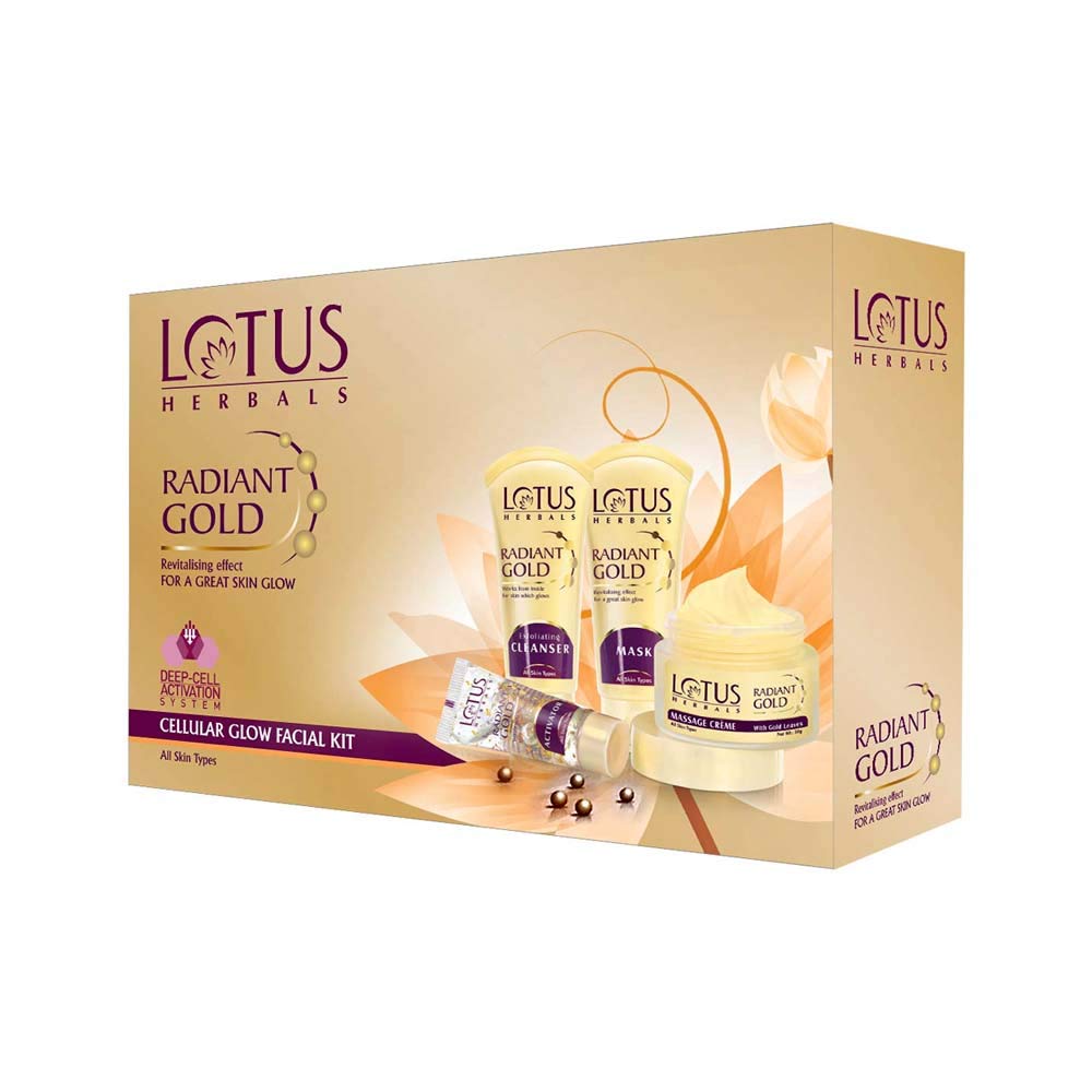 Lotus Herbals Radiant Gold Cellular Glow Facial Kit - Distacart