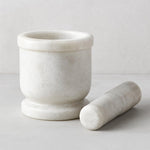 Thumbnail for Jaipur Ace Natural White Marble Mortar and Pestle Set-4x4 Inches (White) - Dista