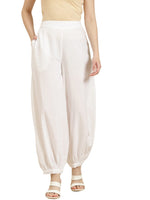 Thumbnail for Juniper Women's White Solid Cotton Flex Dhoti Style Pants - Distacart