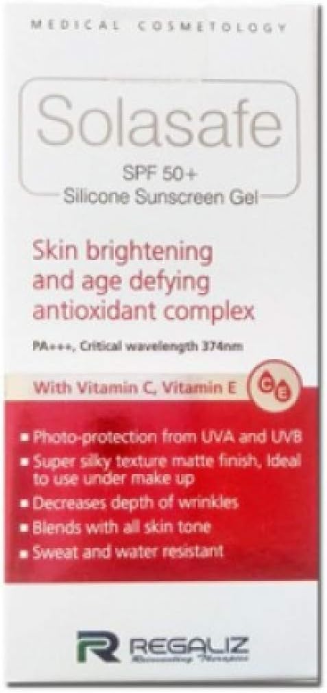 Regaliz Solasafe SPF 50+ Silicone Sunscreen Gel - Distacart