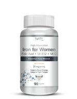 Thumbnail for Vokin Biotech Iron Supplement for Women -100% Chelated - With Vitamin B12, Folic Acid & Vitamin C for High Absorption (90 Veg Capsules)