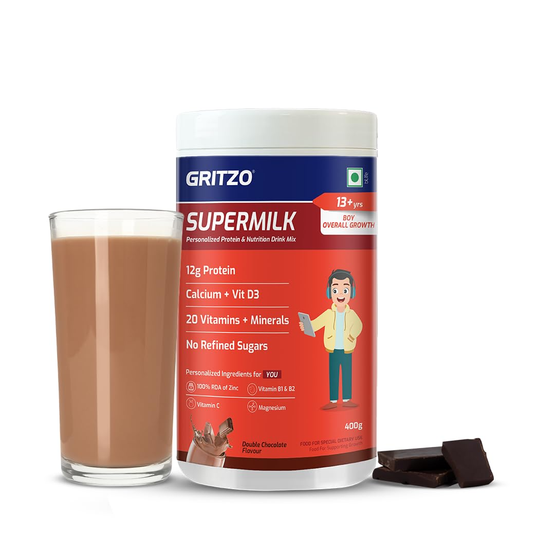 Gritzo Supermilk Overall Growth Powder 13+Y (Teen Athletes), Health Drink For Boys - Distacart