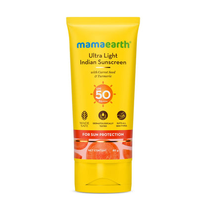 Mamaearth Tea Tree Face Serum + Face Wash + Ultra Light Indian Sunscreen Combo - Distacart