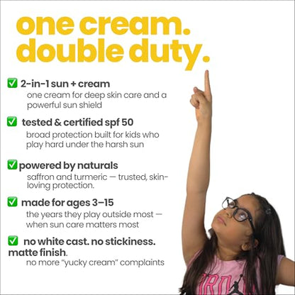 TuCo Intelligent Kids 2-in-1 Saffron Face Cream Plus Sunscreen For Sun Protection And Glow - Distacart