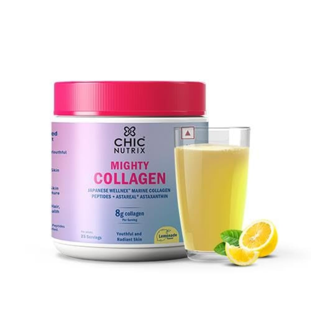 Chicnutrix Mighty Collagen Japanese Collagen Powder For Skin, Hair, Nails & Joints - Lemonade Flavor - Distacart