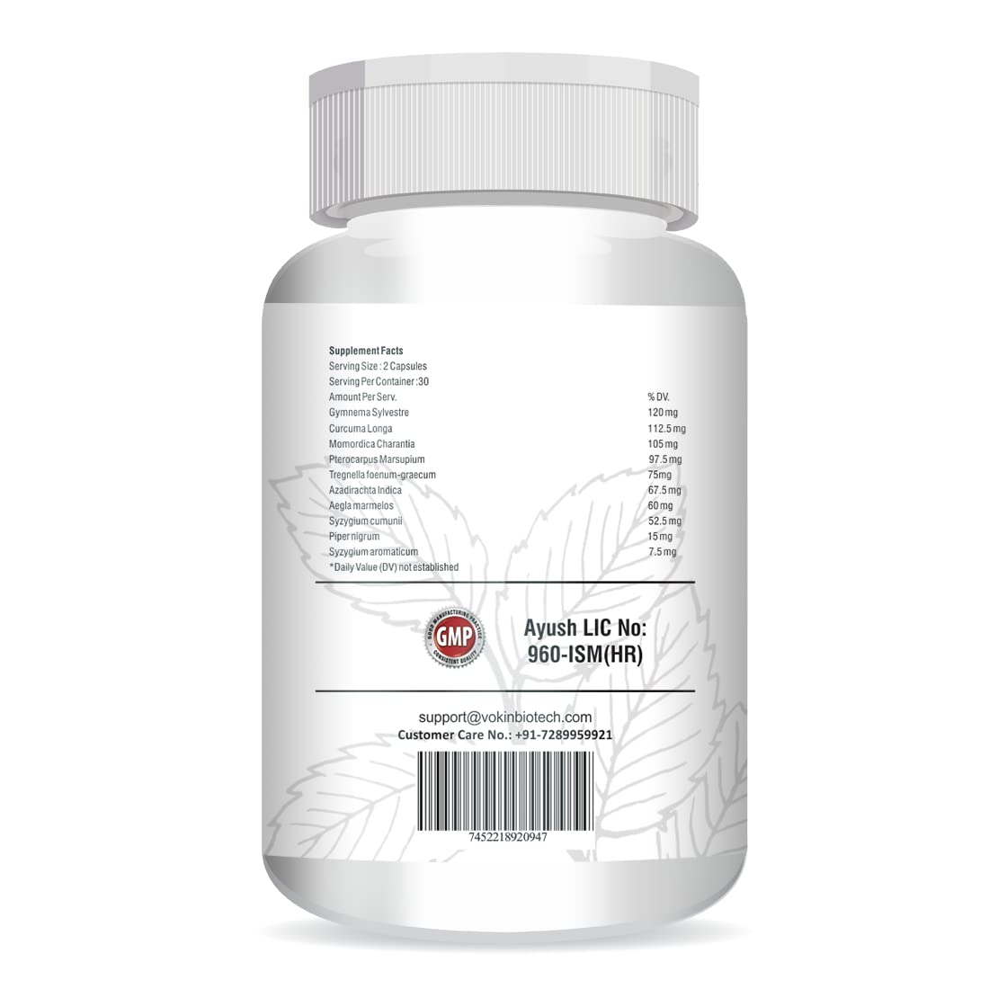 Vokin Biotech Herbal Insulux For Endocrine Health & Diabetes Control 60 Capsules With Cardiovax with Arjuna Extract & Moringa Extract 60 Tablets