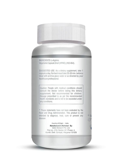 Vokin Biotech L-Arginine 500mg,Support Muscle Recovery & Relaxation, 90 Capsules