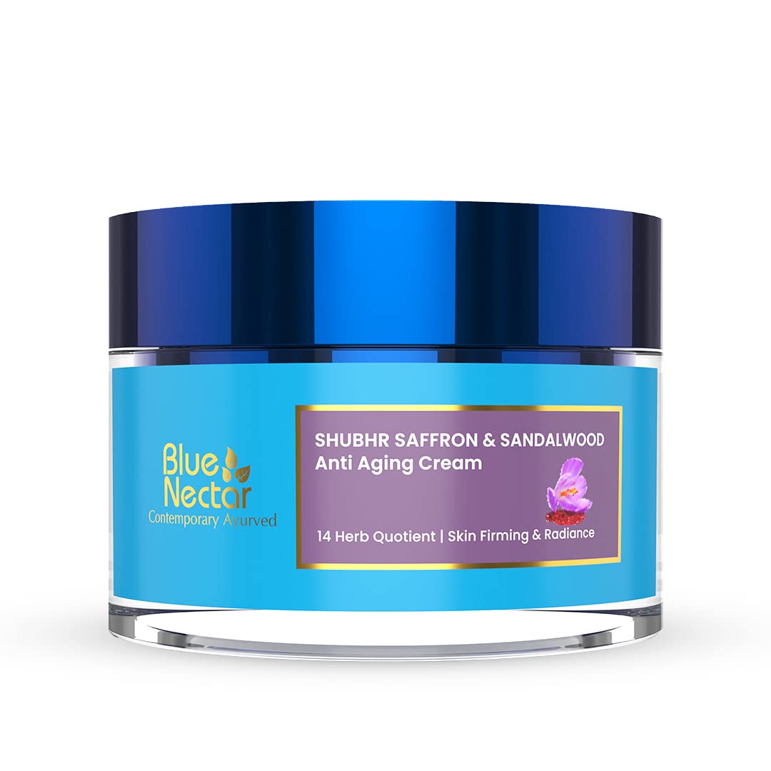 Blue Nectar Shubhr Anti Aging Saffron Cream - Skin Firming & Radiance - Distacart