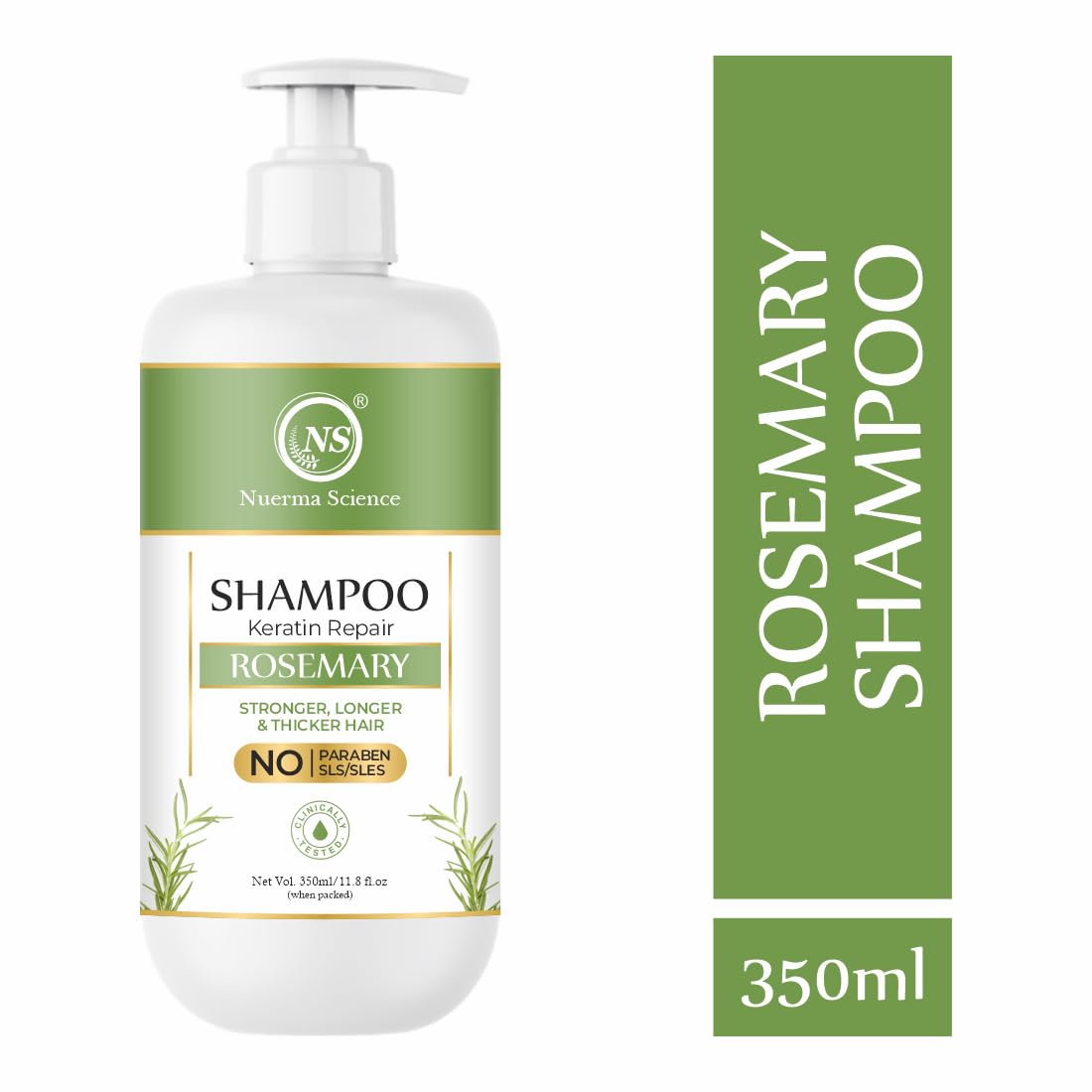 Nuerma Science Keratin Repair Rosemary Shampoo for Damaged, Dry & Frizzy Hair - Distacart