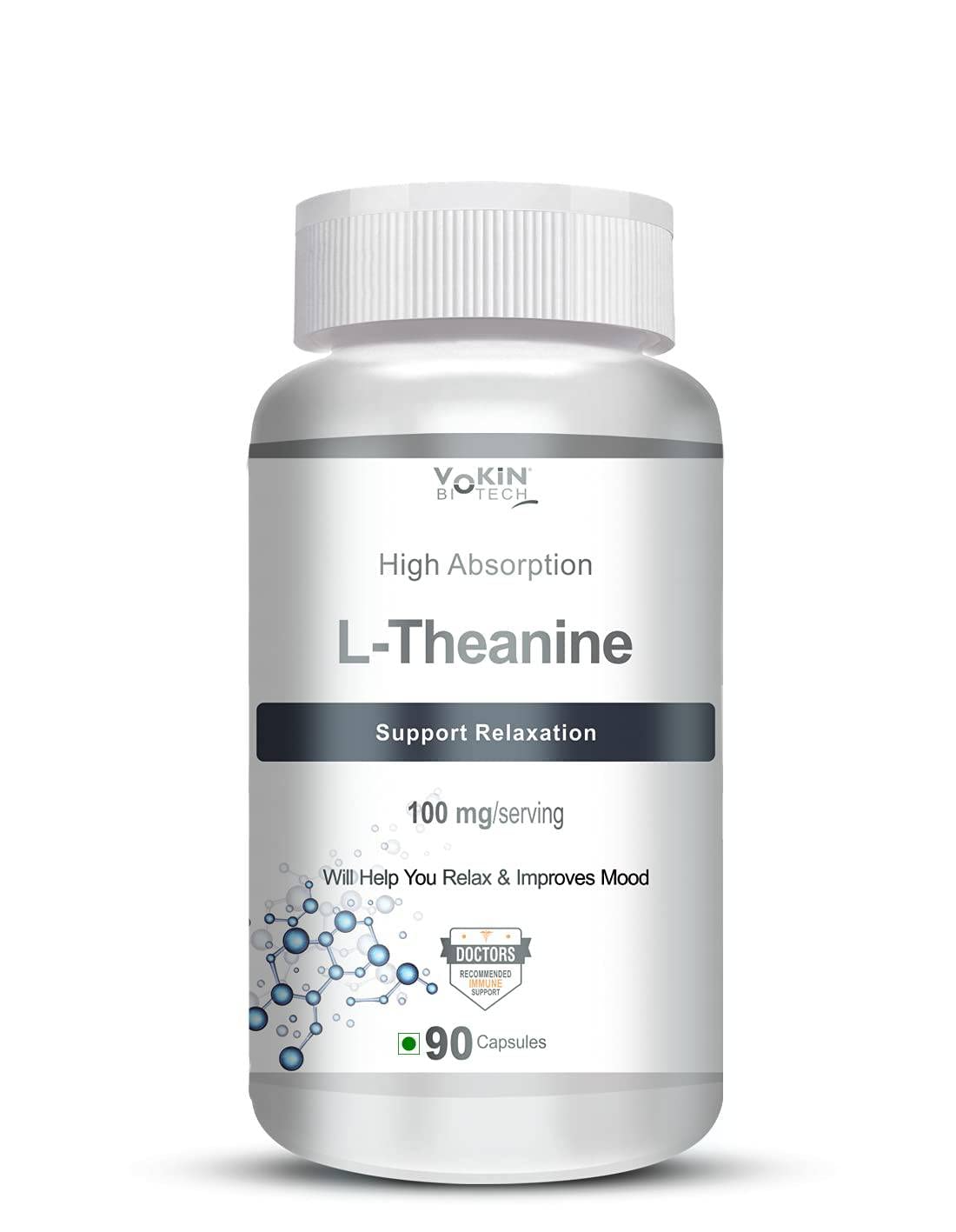 Vokin Biotech L-Theanine-Support Relaxation - 90 Vegetarian Capsules