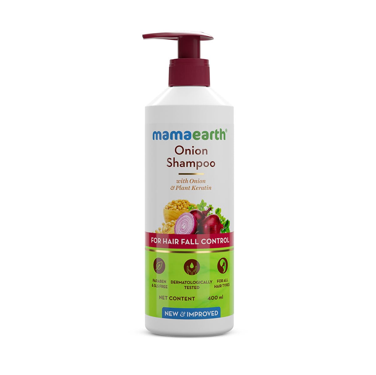 Mamaearth Onion Shampoo with Onion & Plant Keratin For Hair Fall Control - Distacart