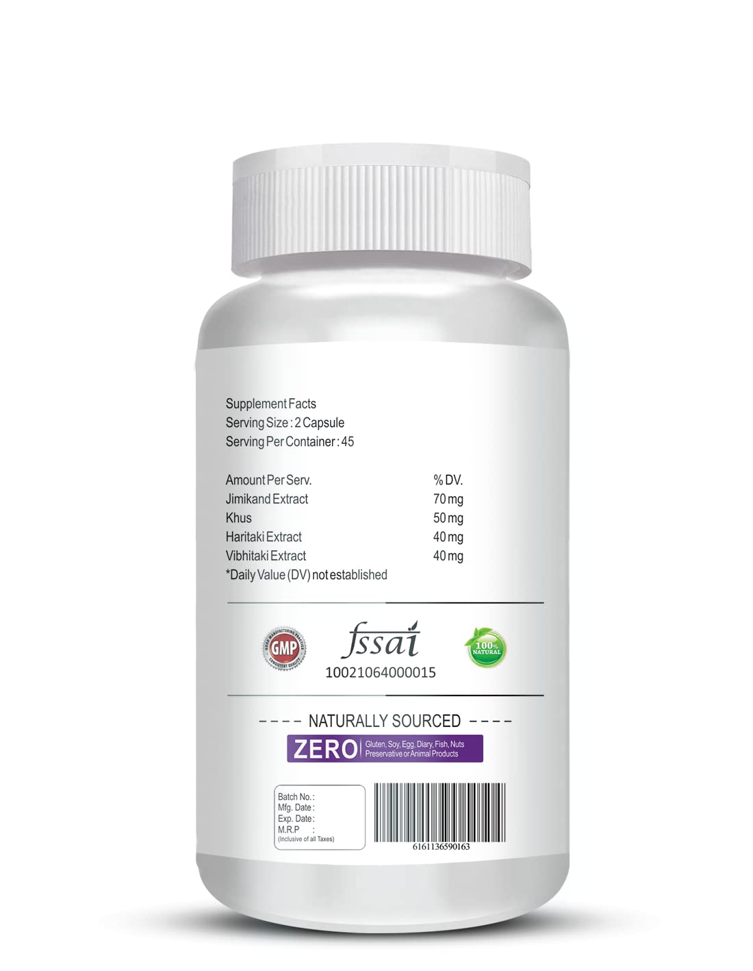 Vokin Biotech Piles Care Fast Relief Bavasir Hemorrhoid Support Piles (90 Capsules) Jimikand, Neem, Triphala