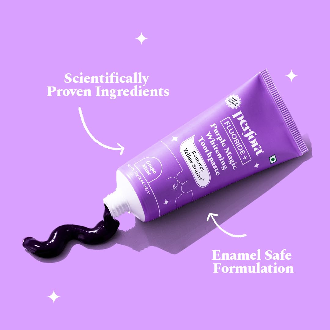 Perfora Fluoride+ Purple Magic Whitening Toothpaste - Distacart