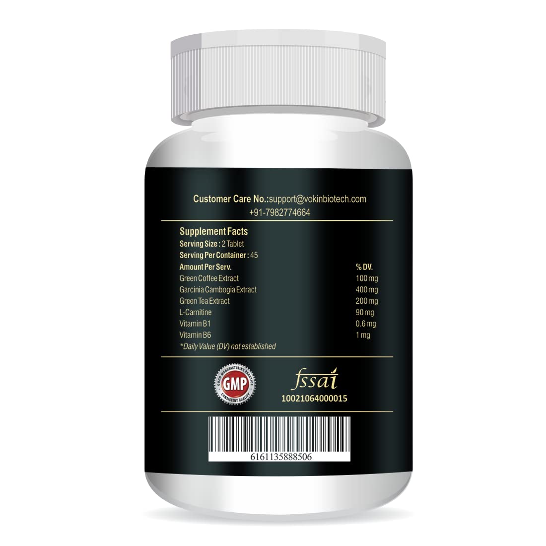 Vokin Biotech Slimherbal Tablets Support Reduce Belly Fat for Men & Women (90 Tablets)