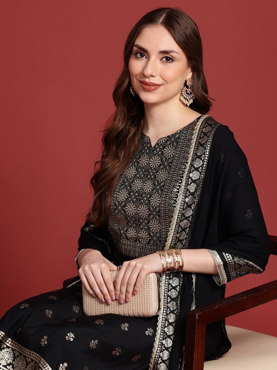 Anouk Ethnic Motifs Printed Kurta with Trousers & Dupatta