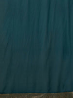 Thumbnail for Anouk Teal & Gold-Toned Zari Pure Georgette Kanjeevaram Saree - Distacart