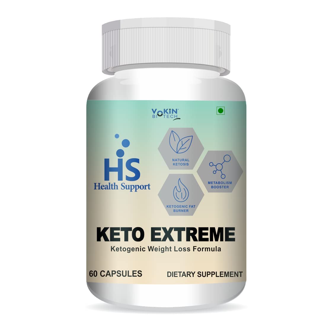 Vokin Biotech Keto Extreme Ketogenic Weight Loss Formula with Garcinia Cambogia Extract Fat Burner | Metabolism Booster (60 Capsules)